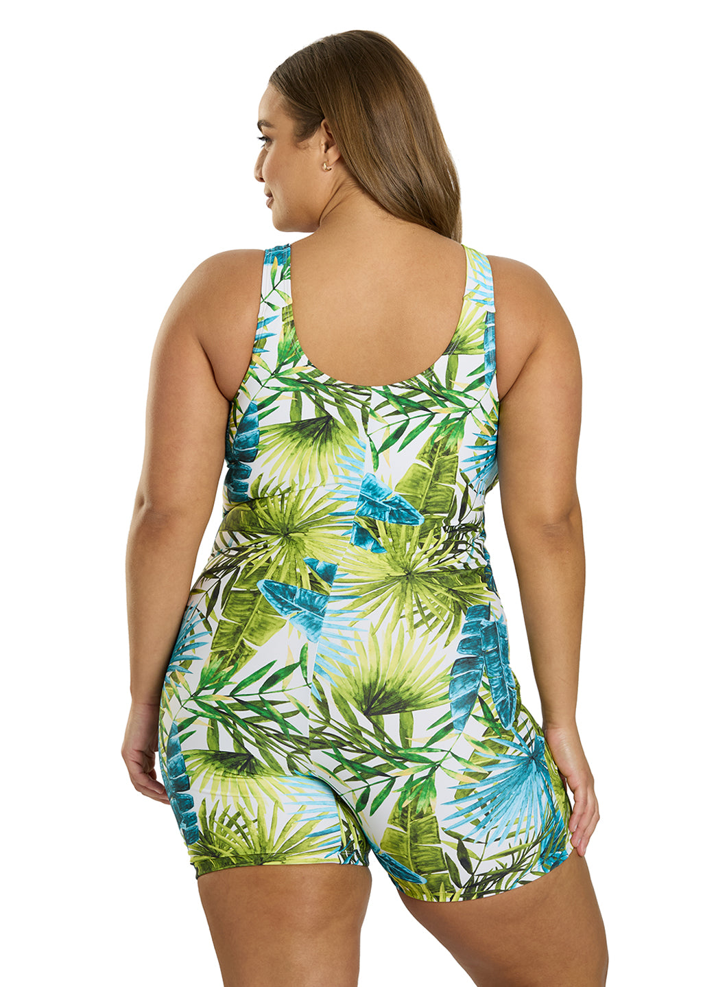 Sporti Plus Size Unitard Palm Royale One Piece Swimsuit