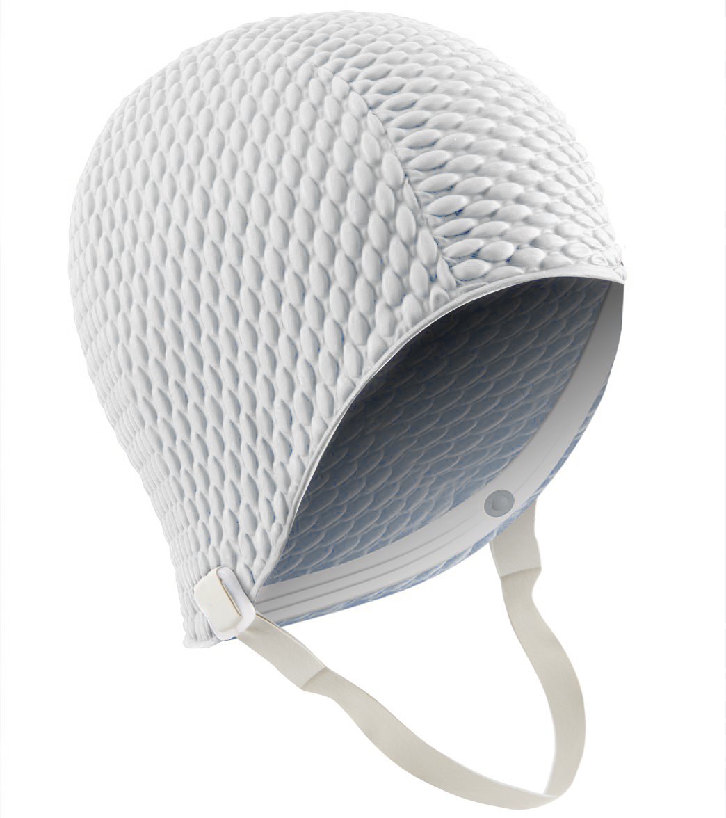 Sporti Bubble Swim Cap With Chin Strap