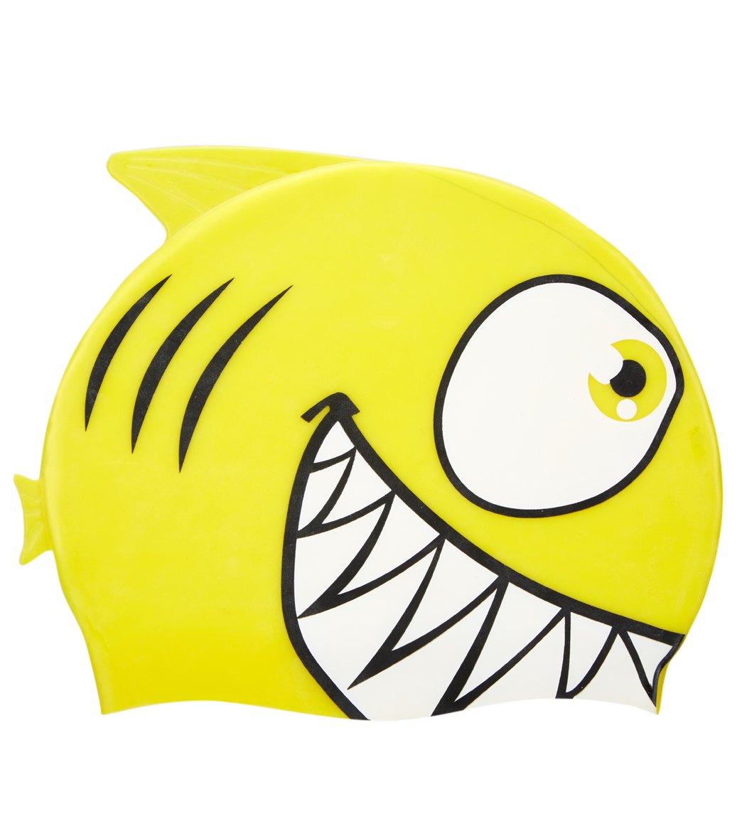 Sporti Cartoon Shark Silicone Swim Cap Jr.