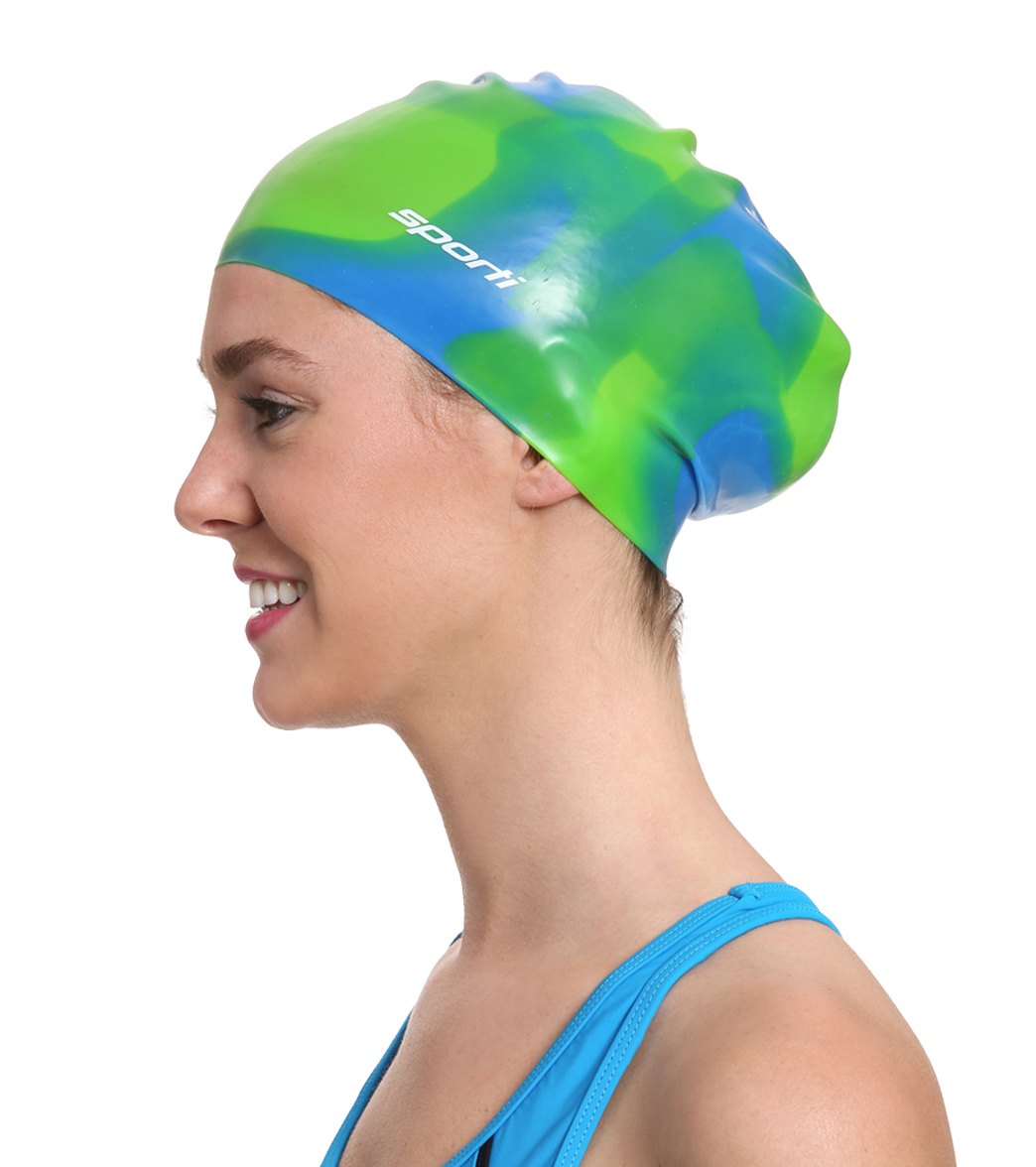 Sporti Long Hair Silicone Swim Cap