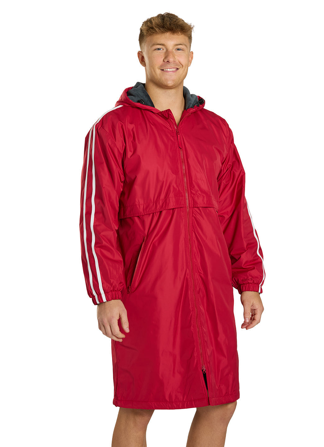 Sporti Striped Comfort Fleece-Lined Swim Parka