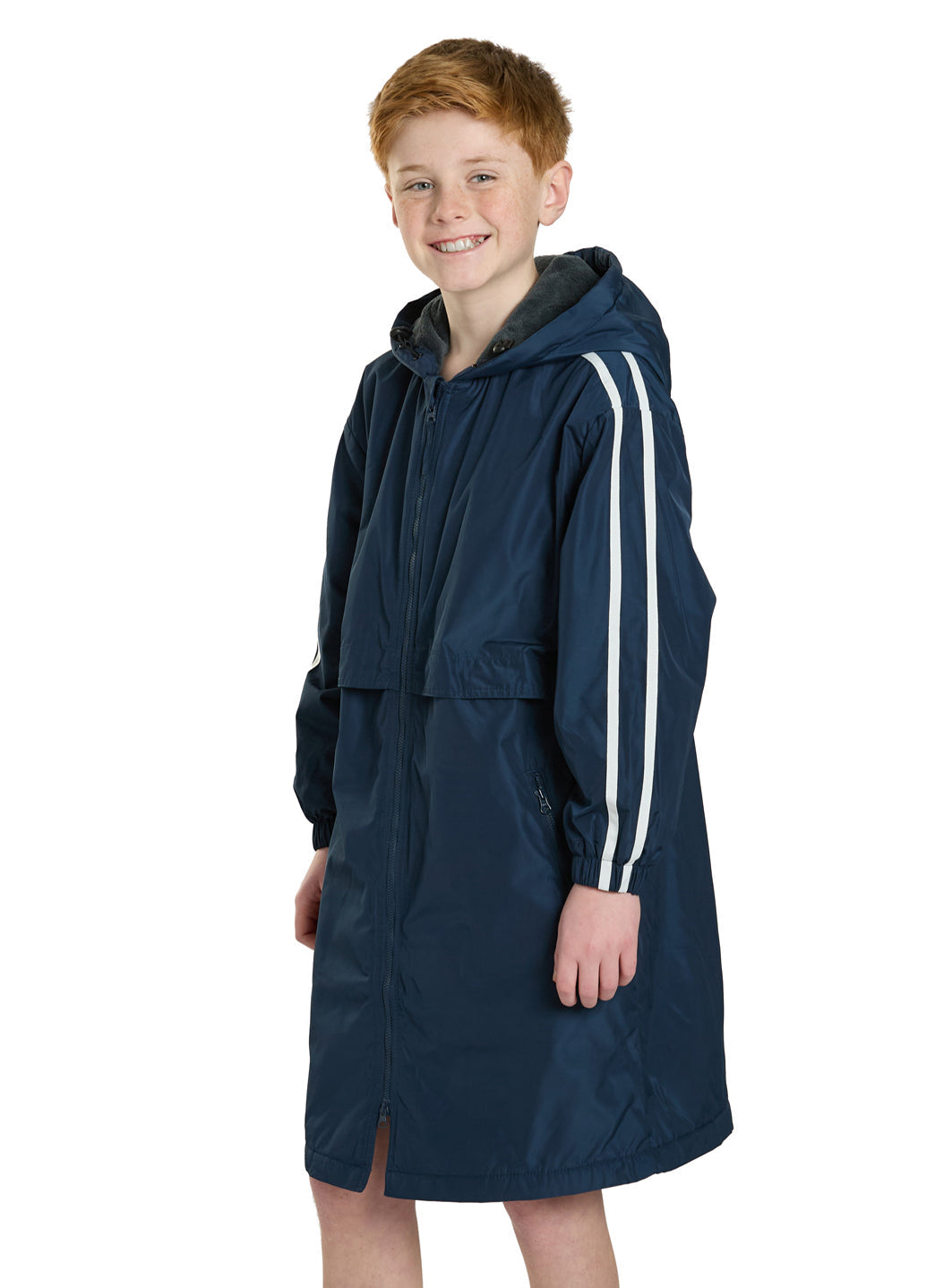 Sporti Striped Comfort Fleece-Lined Swim Parka Youth