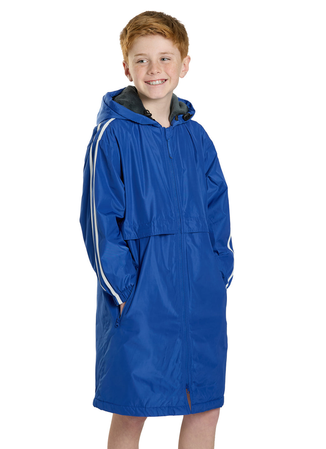 Sporti Striped Comfort Fleece-Lined Swim Parka Youth
