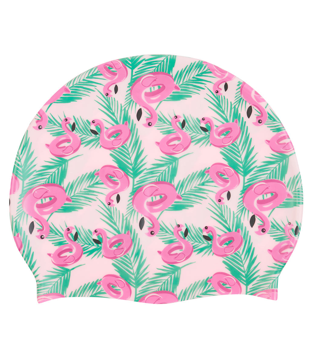 Sporti Flamingo Floaties Silicone Swim Cap