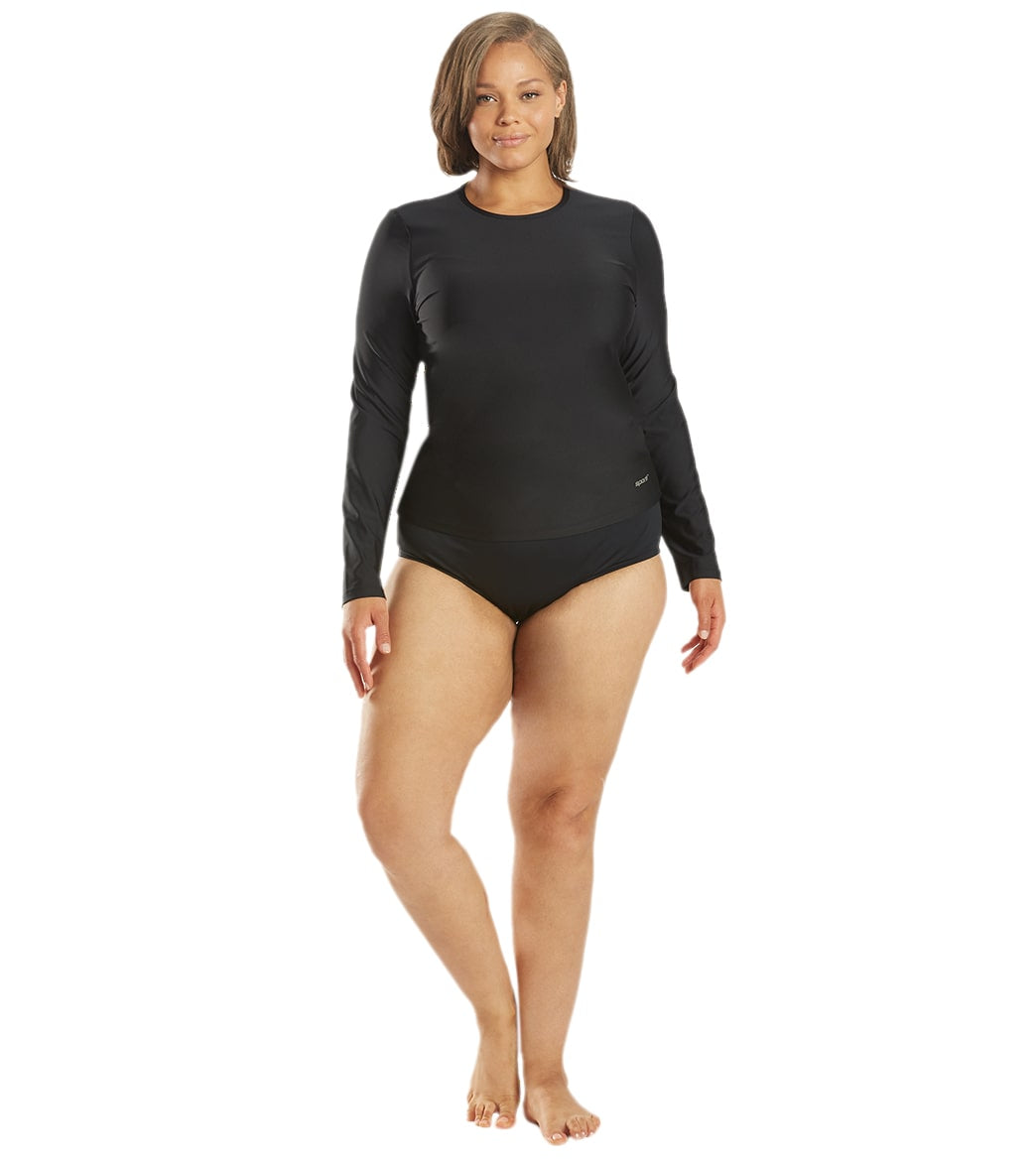 Sporti Women's Plus Size L/S UPF 50+ Comfort Fit Rash Guard