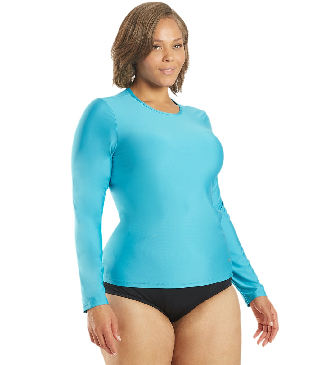 Sporti Women's Plus Size L/S UPF 50+ Comfort Fit Rash Guard