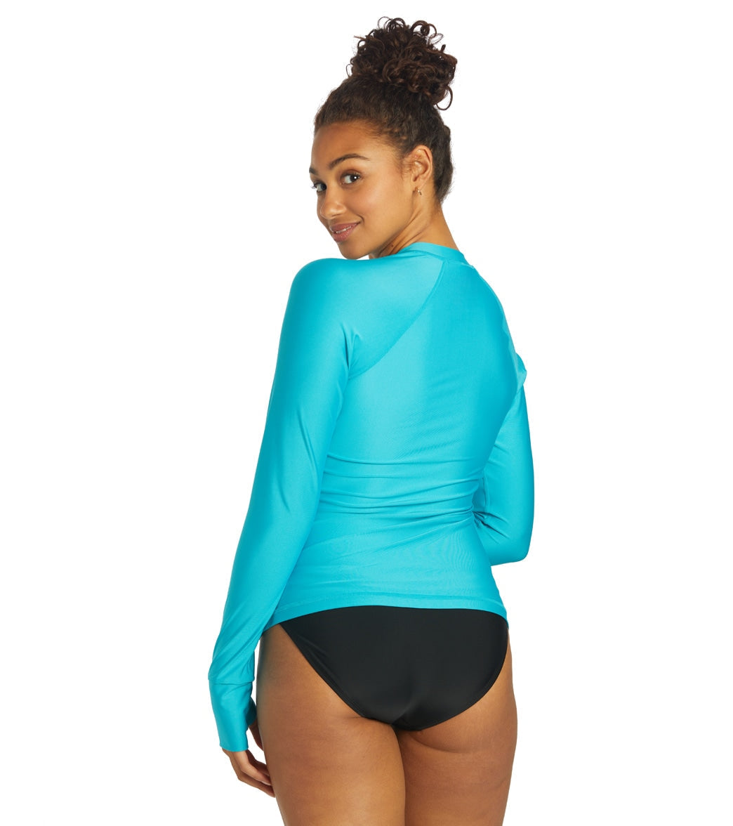 Sporti Women's Long Sleeve Zip Front UPF 50+ Rash Guard