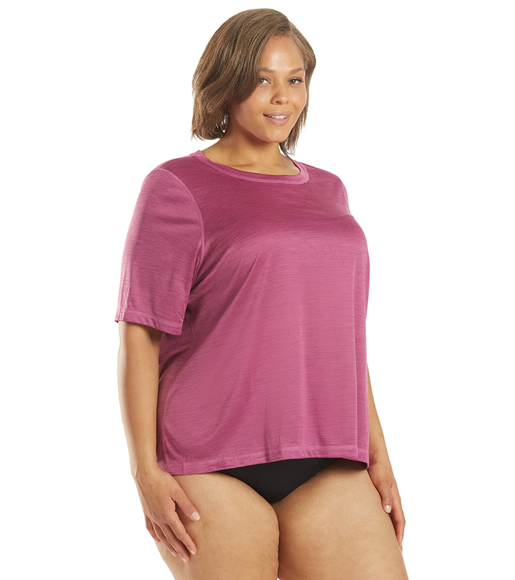 Sporti Women's Plus Size S/S Hybrid UPF 50+ Sun Shirt