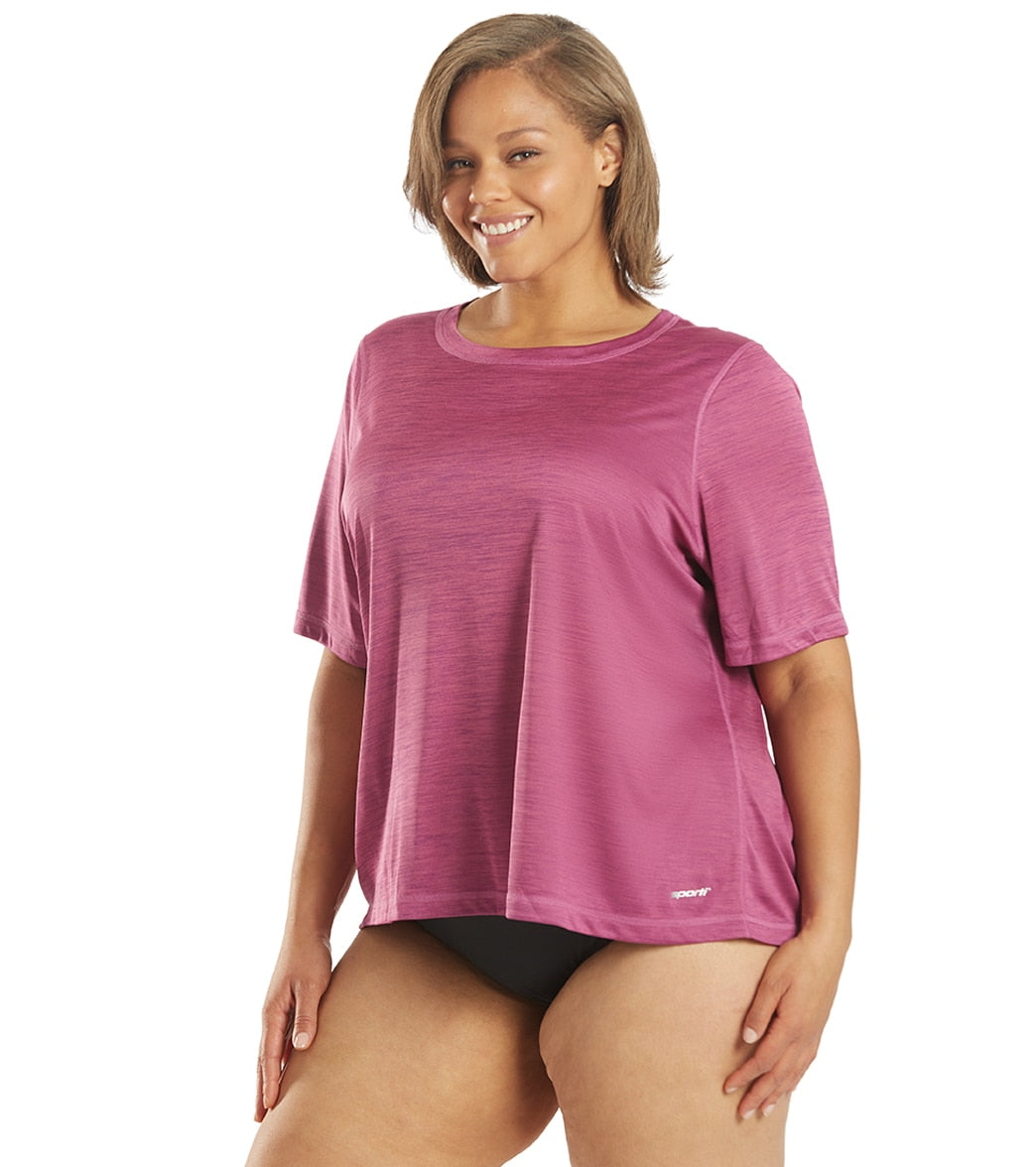 Sporti Women's Plus Size S/S Hybrid UPF 50+ Sun Shirt
