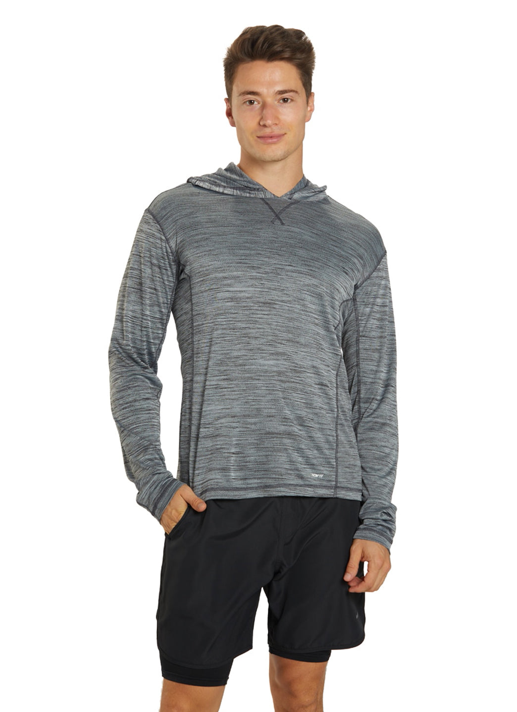 Sporti Men's L/S Hybrid II Hooded UPF 50+ Sun Shirt