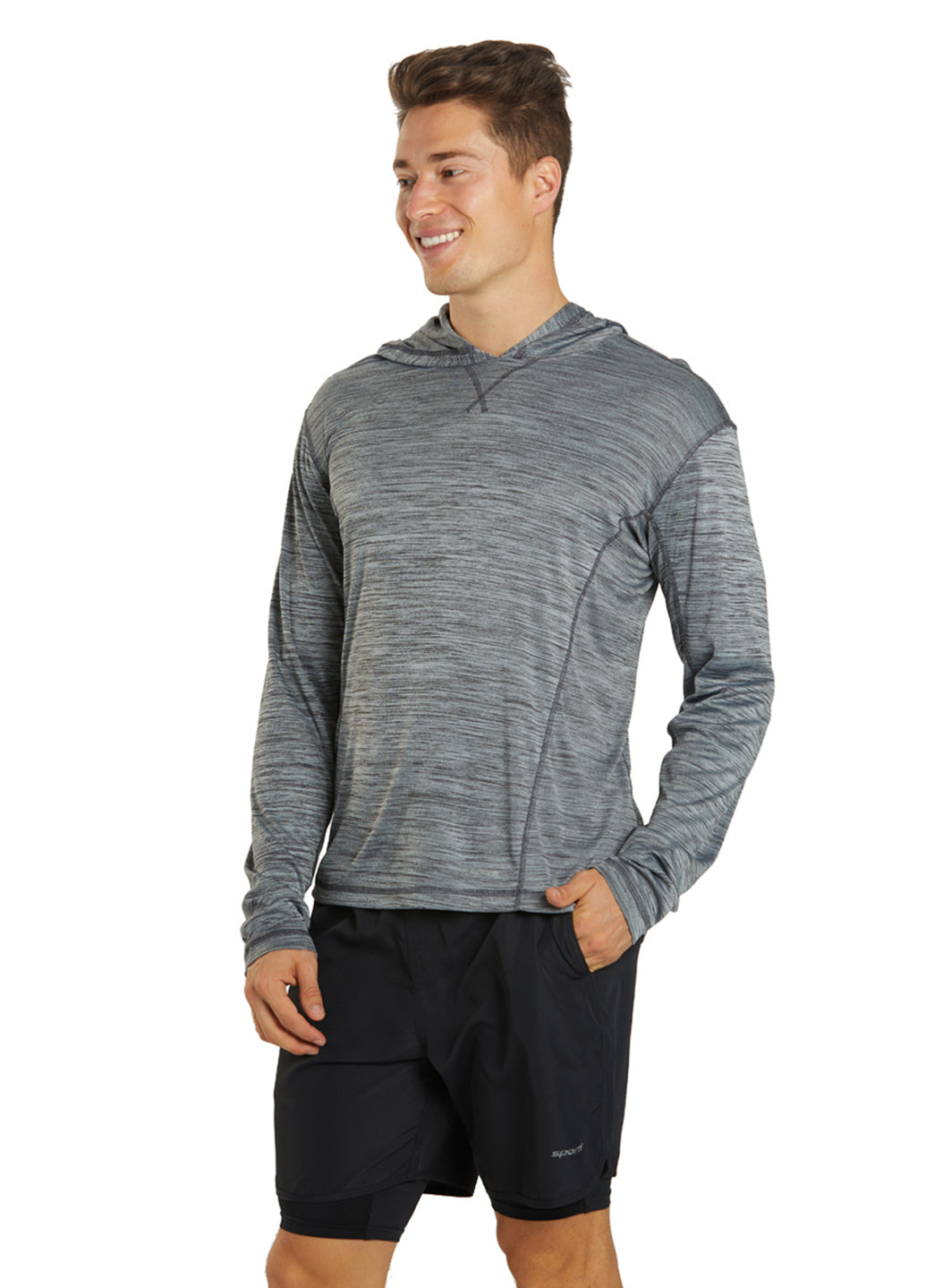 Sporti Men's L/S Hybrid II Hooded UPF 50+ Sun Shirt
