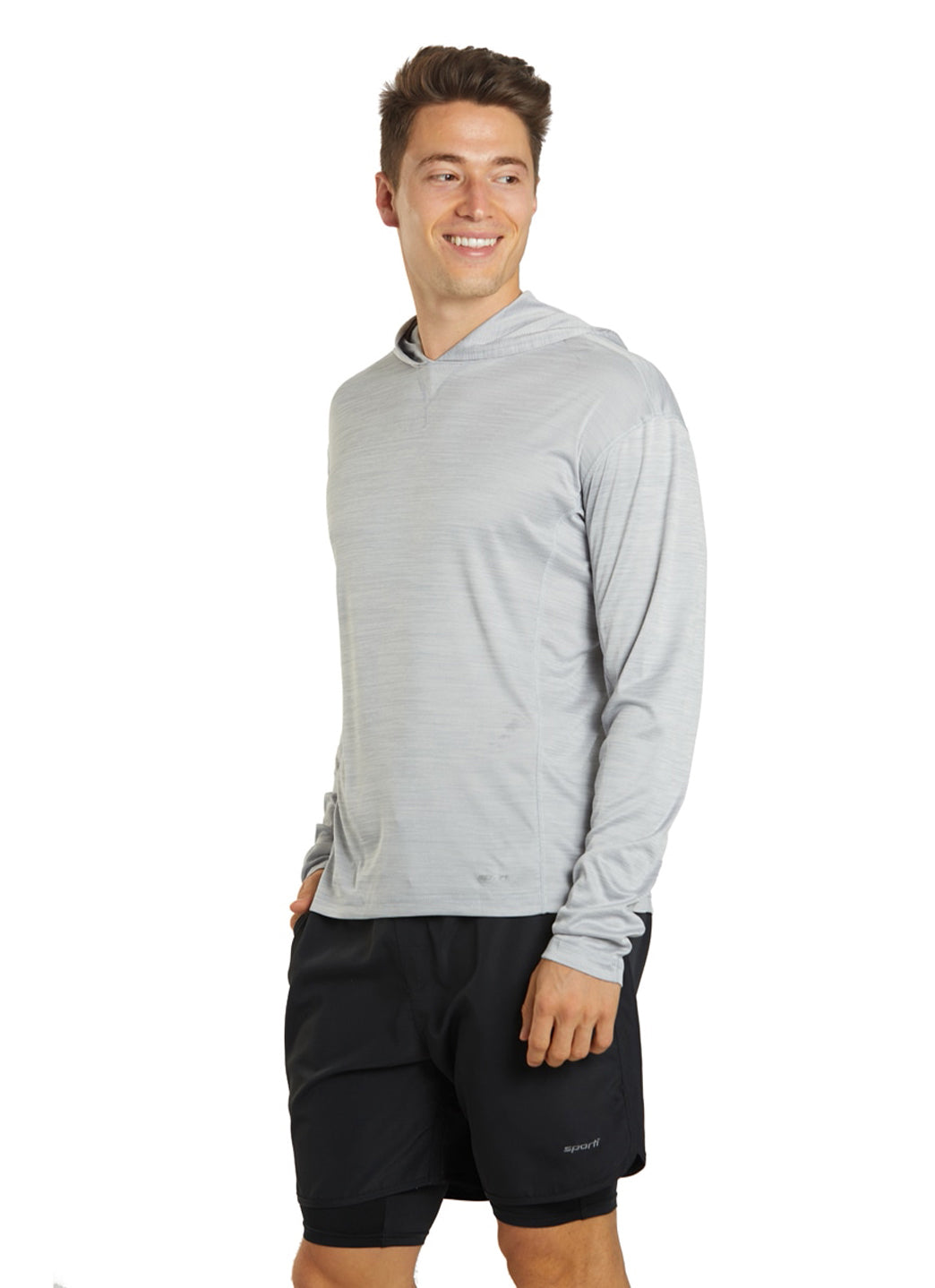 Sporti Men's L/S Hybrid II Hooded UPF 50+ Sun Shirt