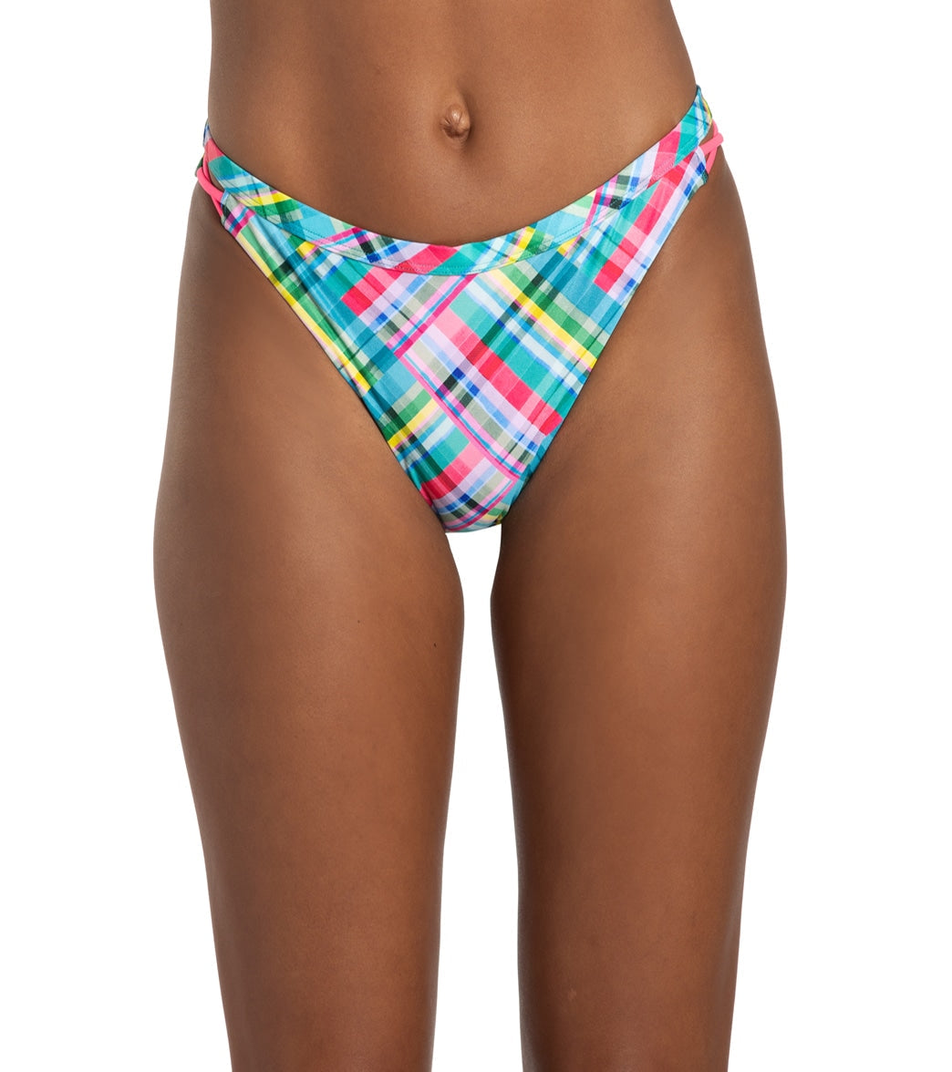 Sporti X Alex Walsh Madras Mania Tracy Double Strap Bikini Bottom
