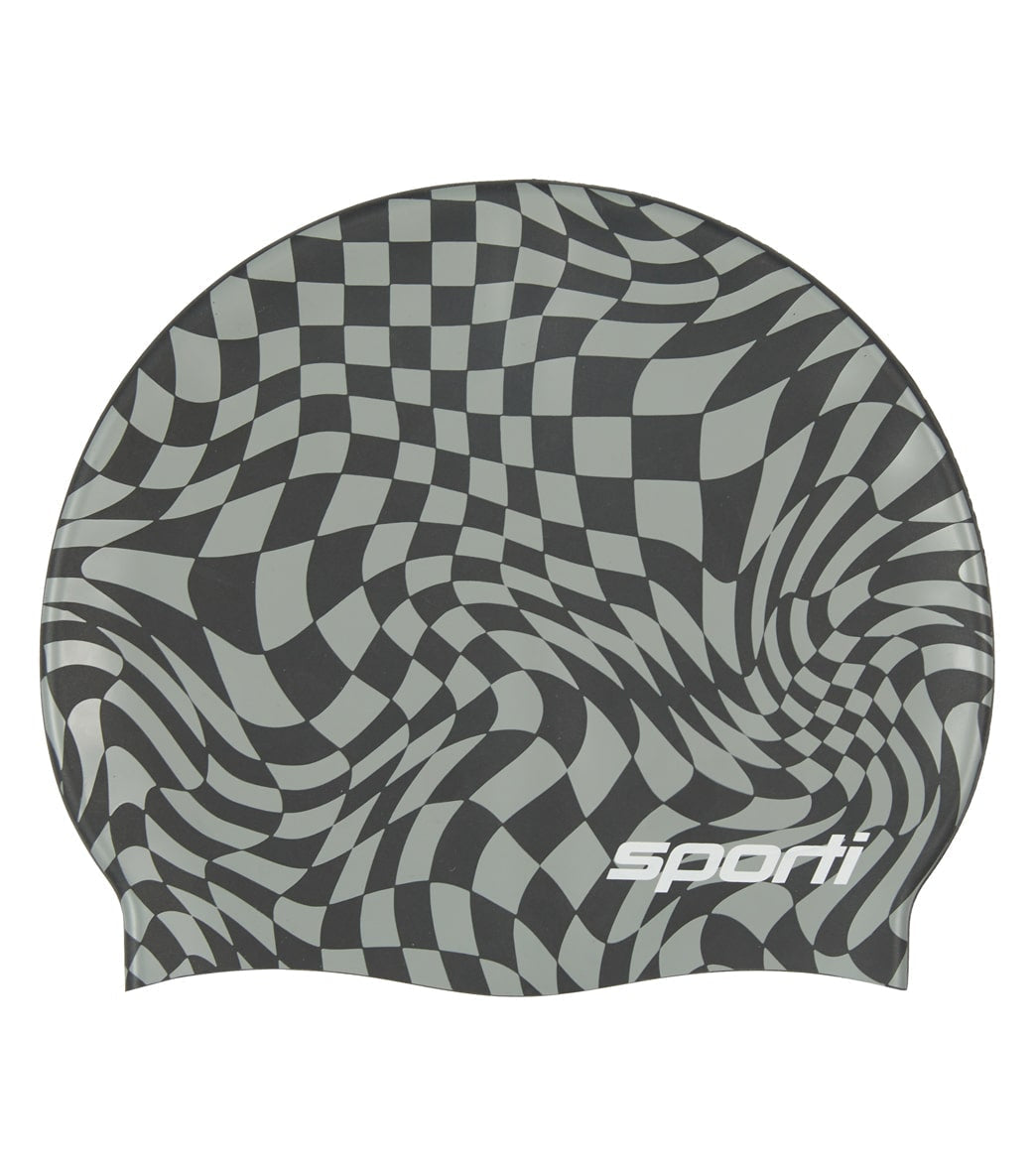 Sporti Checkmate Silicone Swim Cap