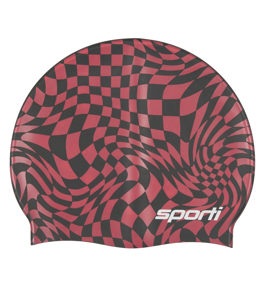 Sporti Checkmate Silicone Swim Cap