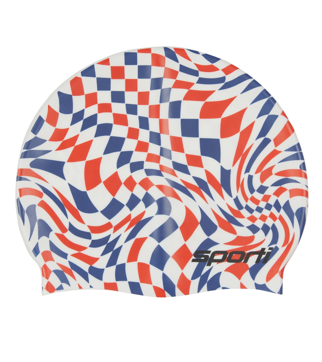 Sporti Checkmate Silicone Swim Cap