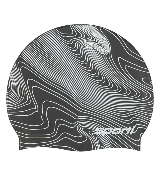Sporti Sonar Waves Silicone Swim Cap