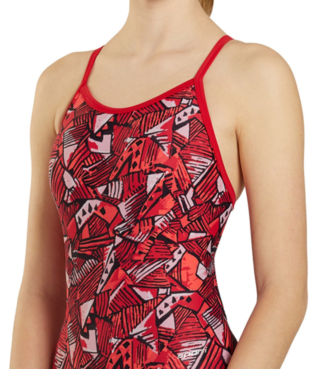 Sporti Tribal Graffiti Thin Strap One Piece Swimsuit (22-40)
