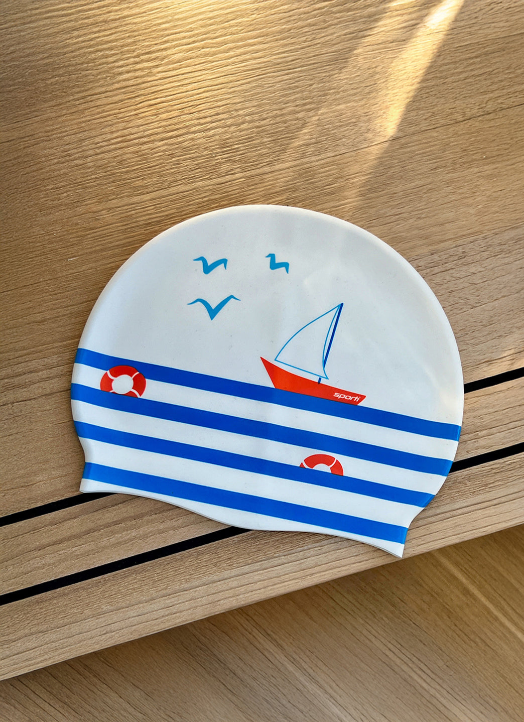 Sporti X Emma Weyant French Stripe Silicone Swim Cap