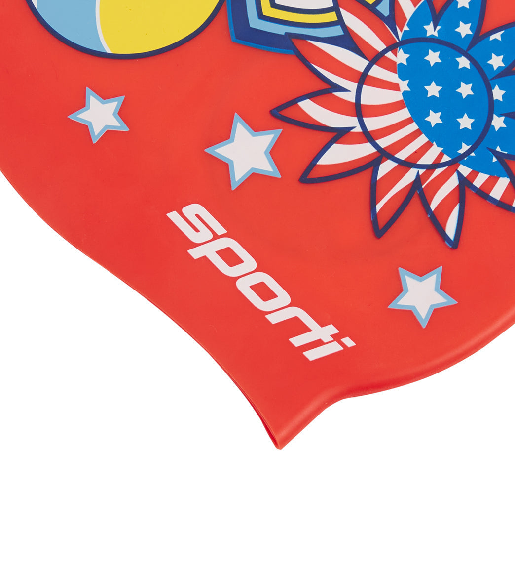 Sporti X Alex & Gretchen Walsh Peace Love & Swimming Silicone Swim Cap