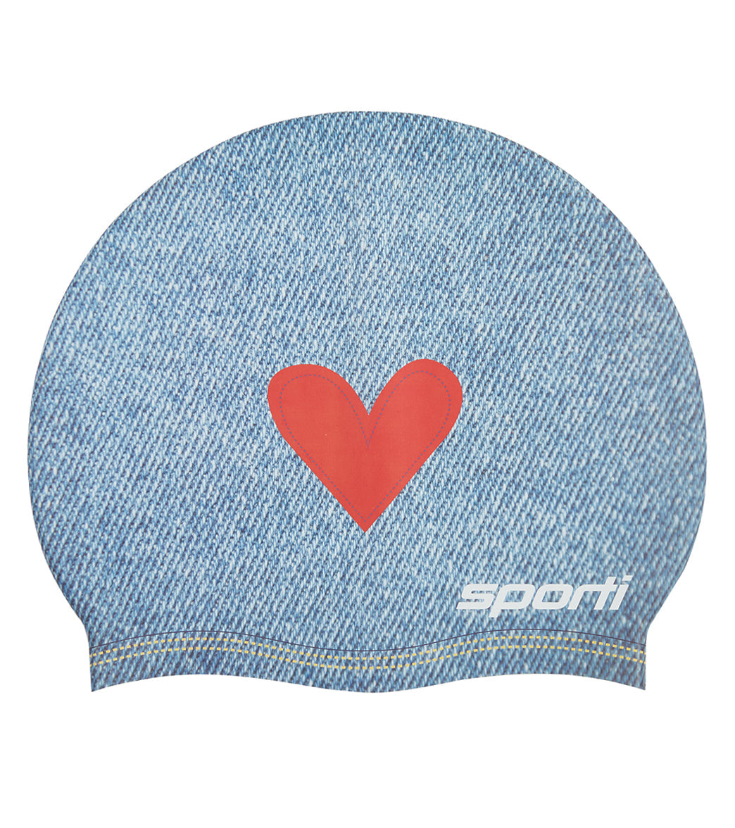Sporti X Alex & Gretchen Walsh Blue Jean Baby Silicone Swim Cap