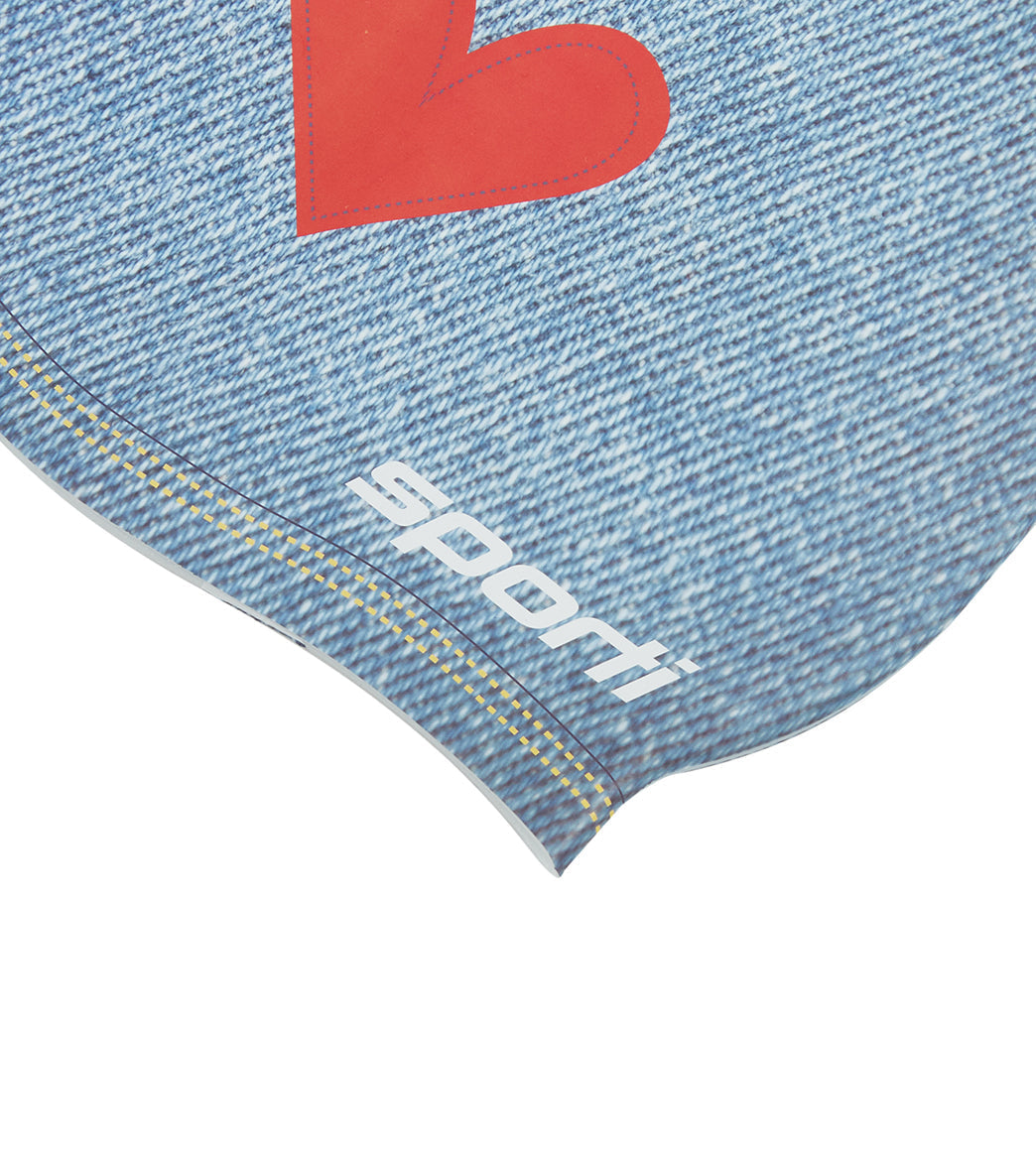 Sporti X Alex & Gretchen Walsh Blue Jean Baby Silicone Swim Cap