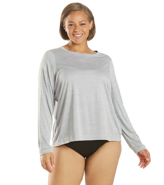 Sporti Women's Plus Size L/S Hybrid UPF 50+ Sun Shirt