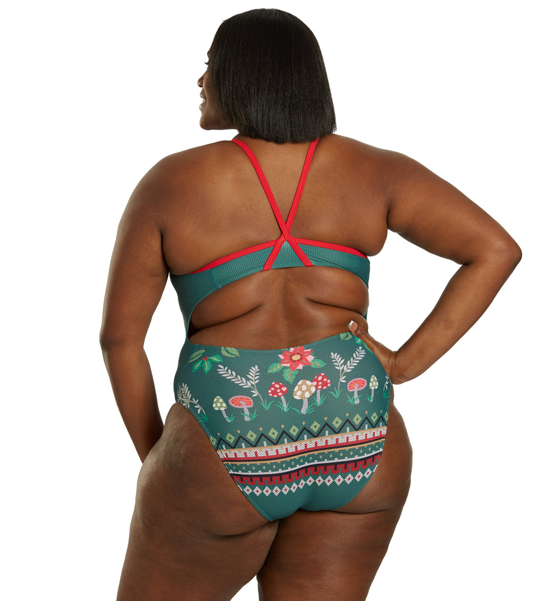 Sporti Granny Sweater Merry & Bright Thin Strap One Piece Swimsuit (22-44)