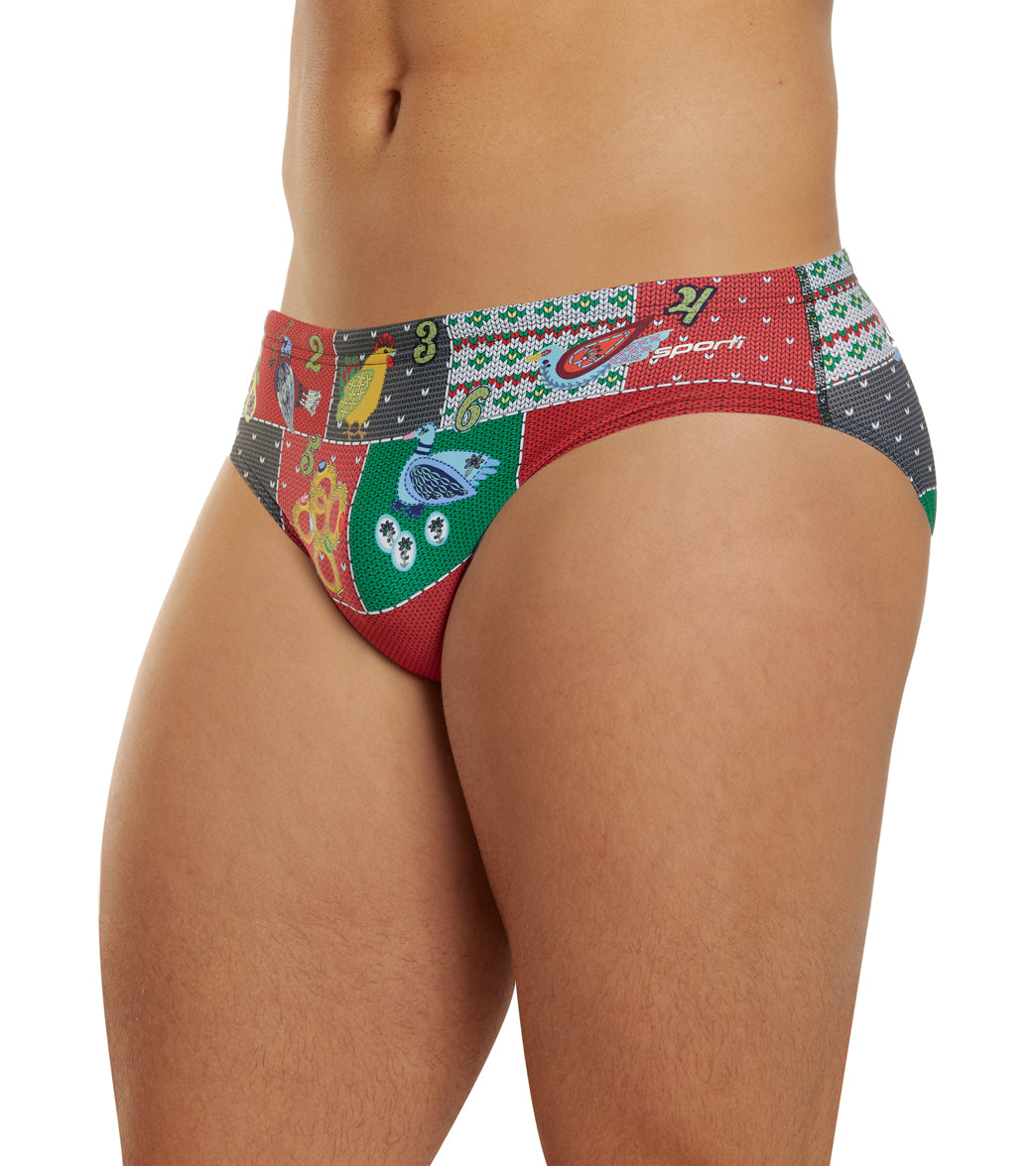 Sporti Granny Sweater 12 Days Of Christmas Brief Swimsuit (26-40)