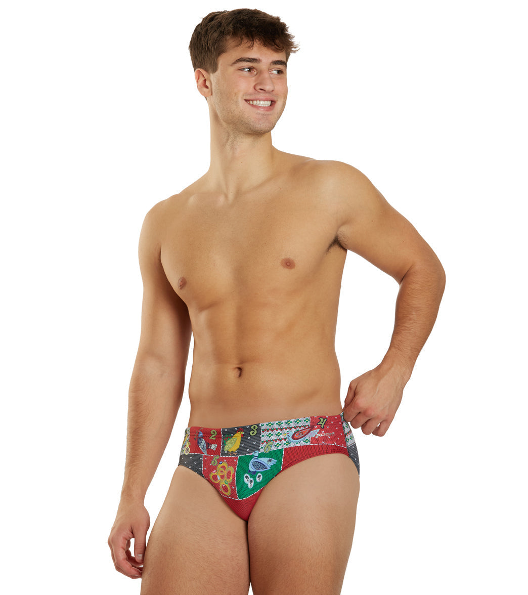 Sporti Granny Sweater 12 Days Of Christmas Brief Swimsuit (26-40)