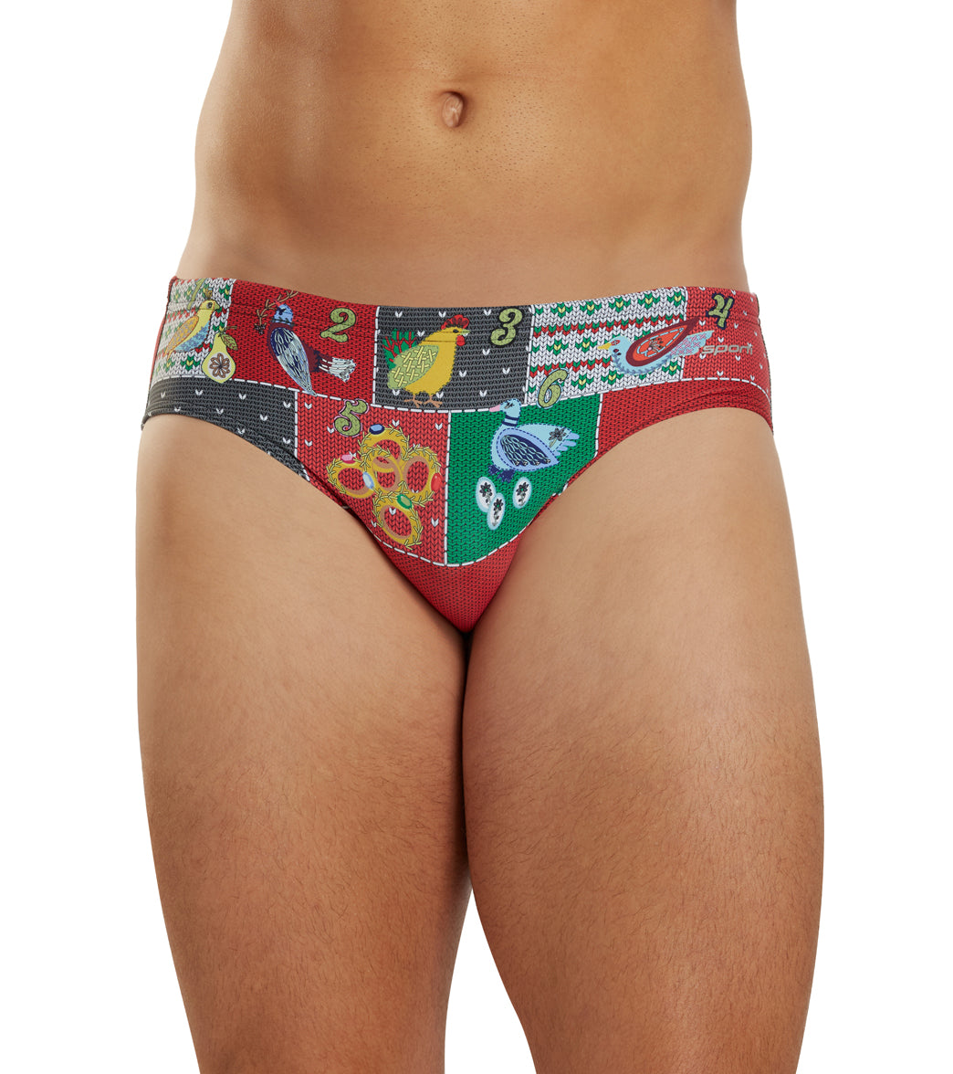 Sporti Granny Sweater 12 Days Of Christmas Brief Swimsuit (26-40)