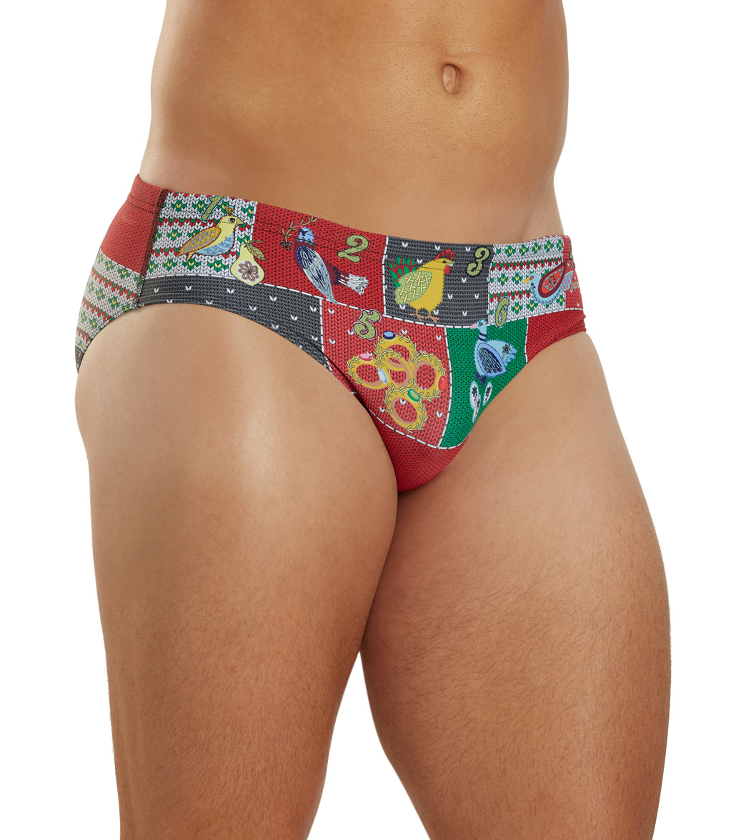 Sporti Granny Sweater 12 Days Of Christmas Brief Swimsuit (26-40)