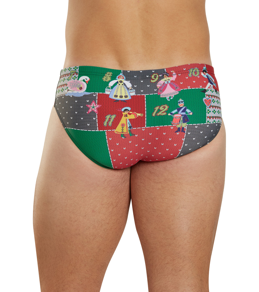 Sporti Granny Sweater 12 Days Of Christmas Brief Swimsuit (26-40)