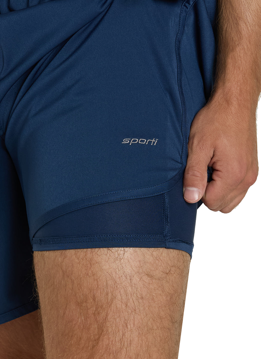 Sporti Men's Stretch Short With Compression Liner