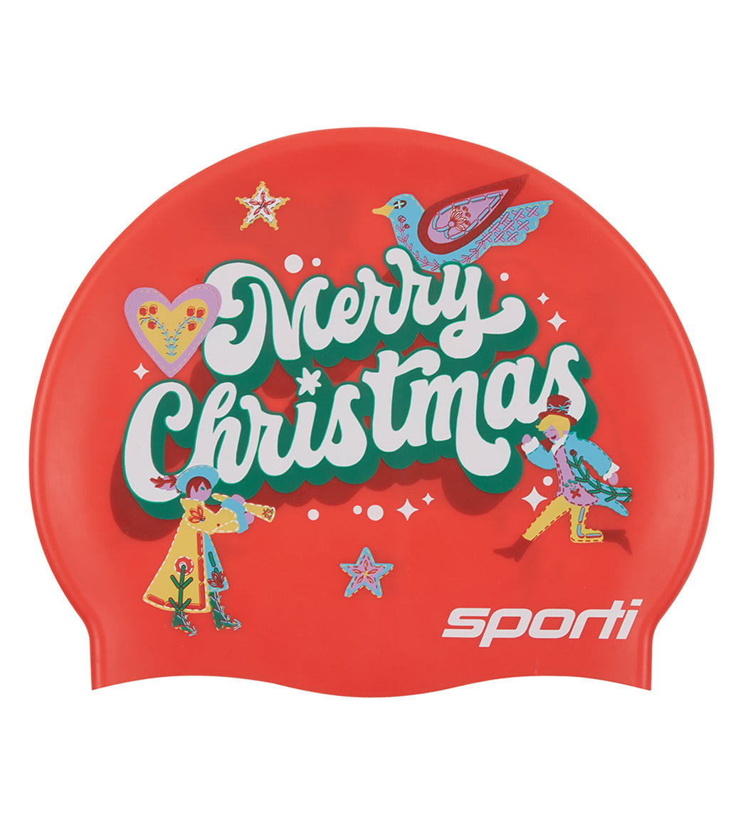 Sporti Christmas Countdown Silicone Swim Cap Jr.